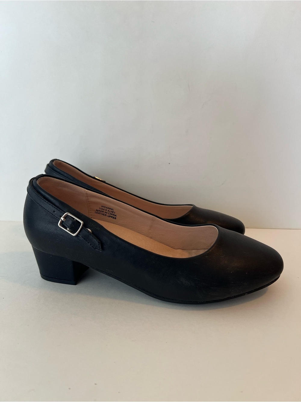 Propét Zuri Black Leather Block Heel Pumps - Women's Size 9X (2E)